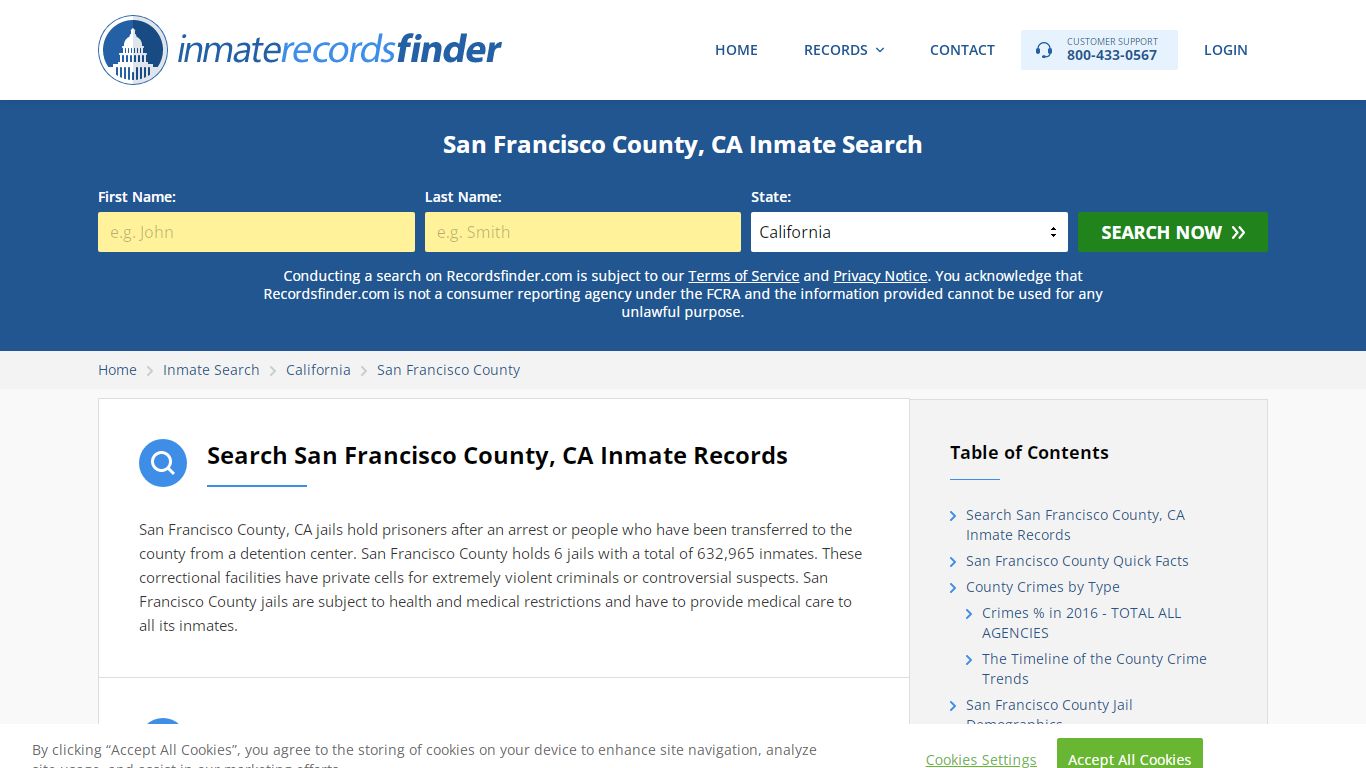 San Francisco County, CA Inmate Search - RecordsFinder